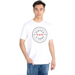 Scotch & Soda Koszulka Biały. Białe koszulki męskie l, z nadrukiem, z bawełny, krótkie. Za 131,95 zł.