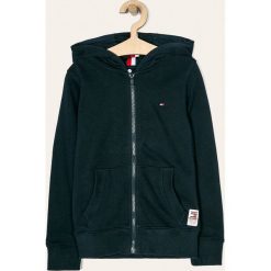 Tommy Hilfiger - Bluza dziecięca 128-176 cm. Niebieskie bluzy chłopięce TOMMY HILFIGER, bez wzorów, z elastanu, bez rękawów, z kapturem. Za 269,90 zł.