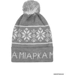 Czapka zimowa Mysza. Szare czapeczki niemowlęce Pakamera, na zimę, z napisami. Za 65,00 zł.