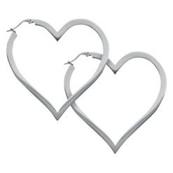 Kolczyki damskie: Wildcat Heart Hoops Kolczyki srebrny