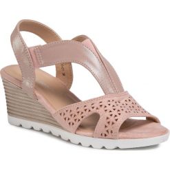 Sandały CLARA BARSON - WS003-01 Pink. Różowe klapki damskie Clara Barson, bez wzorów, ze skóry ekologicznej, bez obcasa, na obcasie. Za 79,99 zł.