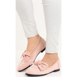 Mokasyny damskie: Różowe Mokasyny Bowknot