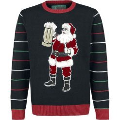 Ugly Christmas Sweater Weihnachtsmann Sweter z dzianiny wielokolorowy. Czarne swetry klasyczne męskie marki Ugly Christmas Sweater, s, z dzianiny, z okrągłym kołnierzem. Za 144,90 zł.