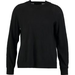 Swetry klasyczne damskie: Cortefiel CREW NECK JUMPER WITH BAND AND STRASS DETAILS IN SLEEVES Sweter black