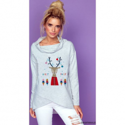 Bluza z kominem K234. Niebieskie bluzy dziewczęce rozpinane Pakamera, z nadrukiem, z bawełny. Za 150,00 zł.