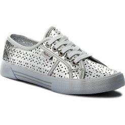 Tenisówki PEPE JEANS - Aberlady Daisy PLS30643 Silver 934. Szare półbuty damskie Pepe Jeans, bez wzorów, z jeansu, bez zapięcia. W wyprzedaży za 169,00 zł.