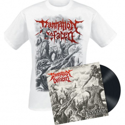 Damnation Defaced Invader from beyond LP + T-Shirt standard. Zielone t-shirty damskie marki Mohito, l, z wykładanym kołnierzem. Za 129,90 zł.