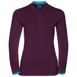 Odlo Koszulka damska Stand-up collar l/s NATURAL 100% MERINO fioletowa r. XS (110401). Fioletowe topy sportowe damskie marki Odlo, l. Za 244,31 zł.