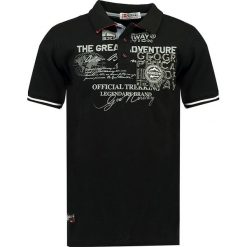 Koszulka polo w kolorze czarnym. Czarne koszulki męskie Geographical Norway Men, m, z nadrukiem, z bawełny, polo, bez rękawów. W wyprzedaży za 85,95 zł.