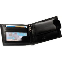 Portfele męskie: Elegancki czarny skórzany męski portfel SOLIER RFID secure