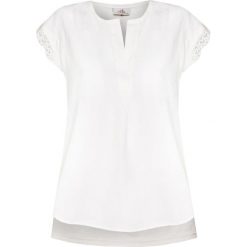 T-shirt DEHA EXPRESSION. Białe bluzki dziewczęce Deha, w koronkowe wzory, z jersey, bez kołnierzyka, bez rękawów, bez kaptura. W wyprzedaży za 227,00 zł.