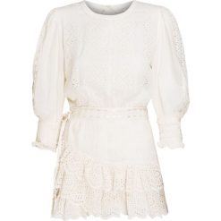 Sukienka LOVESHACKFANCY LORELEI Beżowy|Biały. Brązowe sukienki damskie marki LoveShackFancy, na imprezę, bez wzorów, z bawełny, vintage, z okrągłym kołnierzem, bez rękawów, asymetryczne. Za 2310,00 zł.