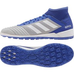 Buty piłkarskie adidas Predator 19.3 Tf M BC0555. Niebieskie buty sportowe męskie Adidas, z materiału, na sznurówki, do piłki nożnej. W wyprzedaży za 359,00 zł.