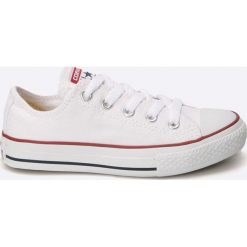 Converse - Tenisówki dziecięce. Białe trampki dziewczęce Converse, bez wzorów, z materiału, na sznurówki. Za 189,90 zł.