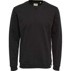 Bluza z okrągłym dekoltem. Czarne bluzy męskie rozpinane marki Only & Sons, m, z bawełny, z długim rękawem, długie. Za 82,28 zł.