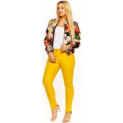 Bluza bomber damska w kwiaty - czarny, 40. Czarne bluzy damskie e-margeritka.pl, na wiosnę, z nadrukiem, z poliesteru, z długim rękawem, długie, bez kaptura. Za 159,99 zł.