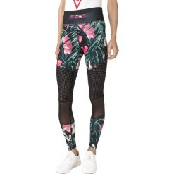 Guess Tropical Legginsy Czarny Zielony. Czarne spodnie damskie Guess, l, z aplikacjami, z elastanu. Za 285,95 zł.