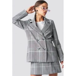 NA-KD Classic Marynarka oversize w kratkę - Grey. Szare marynarki damskie NA-KD Classic, w kratkę. Za 161,95 zł.
