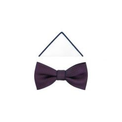 Purpurowa mucha męska w granatowe kwadraciki A262. Różowe muszki męskie Modini Moda Męska, na co dzień, bez wzorów, z tkaniny, eleganckie. Za 44,55 zł.