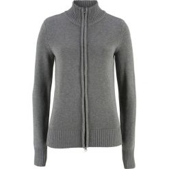 Sweter rozpinany bonprix szary melanż. Szare swetry damskie bonprix, bez wzorów, z bawełny, bez rękawów, bez kaptura. Za 44,99 zł.