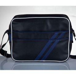 Stylowa torba męska na ramię SOLIER Messenger by Solier MS02 czarno - granatowa - Granatowy. Niebieskie torby męskie skórzane Solier, eleganckie. Za 64,99 zł.