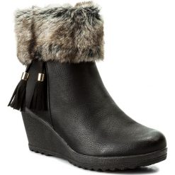 Botki CLARA BARSON - WS995-7A Czarny. Czarne buty zimowe damskie Clara Barson, z materiału. Za 119,99 zł.