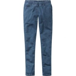 Jegginsy bonprix indygo. Niebieskie spodnie dziewczęce bonprix, bez wzorów. Za 59,99 zł.