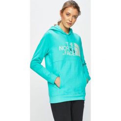 The North Face - Bluza. Niebieskie bluzy damskie The North Face, s, z nadrukiem, z bawełny, bez rękawów, z kapturem. W wyprzedaży za 219,90 zł.