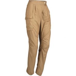 Spodnie trekkingowe DESERT 500 damskie. Pomarańczowe spodnie damskie FORCLAZ, l, z elastanu. Za 99,99 zł.