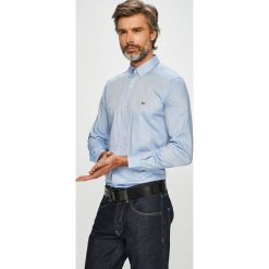 Lacoste - Koszula. Niebieskie koszule męskie marki Lacoste, m, z bawełny, casualowe, button down, z długim rękawem. W wyprzedaży za 299,90 zł.