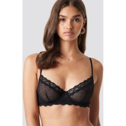 NA-KD Lingerie Koronkowy biustonosz w kropki - Black. Czarne biustonosze NA-KD Lingerie, z haftami, z koronki. Za 80,95 zł.