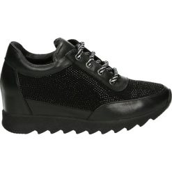 Półbuty - 044487518K BL. Czarne półbuty damskie skórzane Venezia, sportowe. Za 319,00 zł.