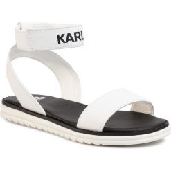 Sandały KARL LAGERFELD - Z19035 S 10B. Białe sandały dziewczęce KARL LAGERFELD, ze skóry, bez zapięcia. Za 429,00 zł.