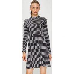 Vero Moda - Sukienka. Niebieskie sukienki damskie Vero Moda, na co dzień, s, bez wzorów, z bawełny, casualowe, bez kołnierzyka, z długim rękawem, długie, mini, rozkloszowane. W wyprzedaży za 49,90 zł.