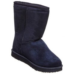 Skórzane botki w kolorze ciemnoniebieskim. Niebieskie buty zimowe damskie marki Carla Samuel. W wyprzedaży za 149,95 zł.