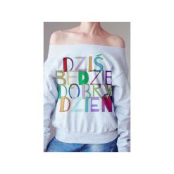 Dobry dzień gruba podszyty dekolt z. Szare bluzy damskie marki One mug a day, s, z nadrukiem, z bawełny, bez rękawów, bez kaptura. Za 139,00 zł.