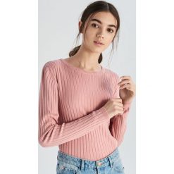Prążkowany sweter basic - Różowy. Różowe swetry damskie marki Sinsay, s, bez wzorów, prążkowane, bez rękawów, bez kaptura. Za 39,99 zł.