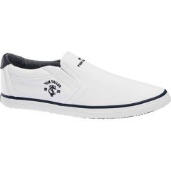 Tenisówki męskie Tom Tailor białe. Białe trampki męskie Tom Tailor, bez wzorów, z materiału, sportowe, bez zapięcia. Za 159,90 zł.