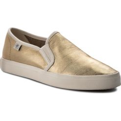 Tenisówki MARC O'POLO - 702 13943502 110 Gold 171. Żółte półbuty damskie Marc O'Polo, bez wzorów, ze skóry, bez zapięcia. W wyprzedaży za 189,00 zł.