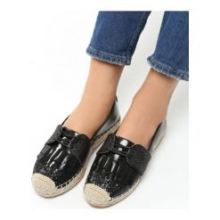 Czarne Espadryle Amazing Grace. Czarne espadryle damskie marki Born2be, z materiału, na platformie. Za 49,99 zł.