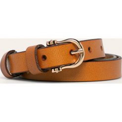 Answear - Pasek skórzany. Żółte paski damskie ANSWEAR, w paski, ze skóry. Za 49,90 zł.