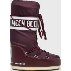 Moon Boot - Śniegowce. Fioletowe śniegowce damskie marki Moon Boot, z materiału, na sznurówki. W wyprzedaży za 319,90 zł.