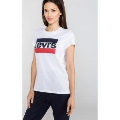 Levi's The Perfect Koszulka Biały. Białe koszulki damskie Levi's®, s, z nadrukiem, z bawełny, bez kołnierzyka. Za 102,95 zł.