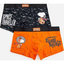 Bawełniane bokserki Snoopy 2 pack - Pomarańczowy. Pomarańczowe bokserki męskie Reserved, bez wzorów, z bawełny. Za 59,99 zł.