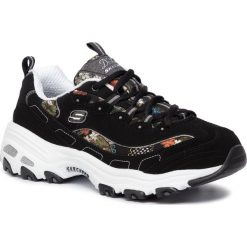 Sneakersy SKECHERS - D'lites Floral Days 13082/BKW Black/White. Czarne półbuty damskie Skechers, ze skóry. W wyprzedaży za 249,00 zł.