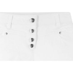 Szorty z bawełny ze stretchem "crash" bonprix biały. Białe spodnie damskie bonprix, z bawełny. Za 74,99 zł.