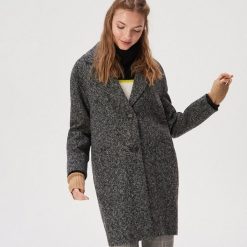 Płaszcz z kieszeniami - Szary. Szare płaszcze damskie Sinsay, s, bez wzorów. Za 159,99 zł.