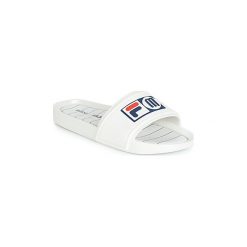 Klapki Melissa SLIDE + FILA. Białe klapki damskie Melissa, bez wzorów, bez obcasa. W wyprzedaży za 303,20 zł.