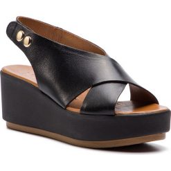 Sandały INUOVO - 123007 Black. Czarne klapki damskie Inuovo, bez wzorów, ze skóry, bez obcasa, na obcasie. Za 299,00 zł.