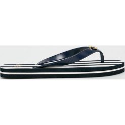 Lauren Ralph Lauren - Japonki. Niebieskie klapki damskie Lauren Ralph Lauren, bez wzorów, z materiału, bez obcasa. W wyprzedaży za 139,90 zł.